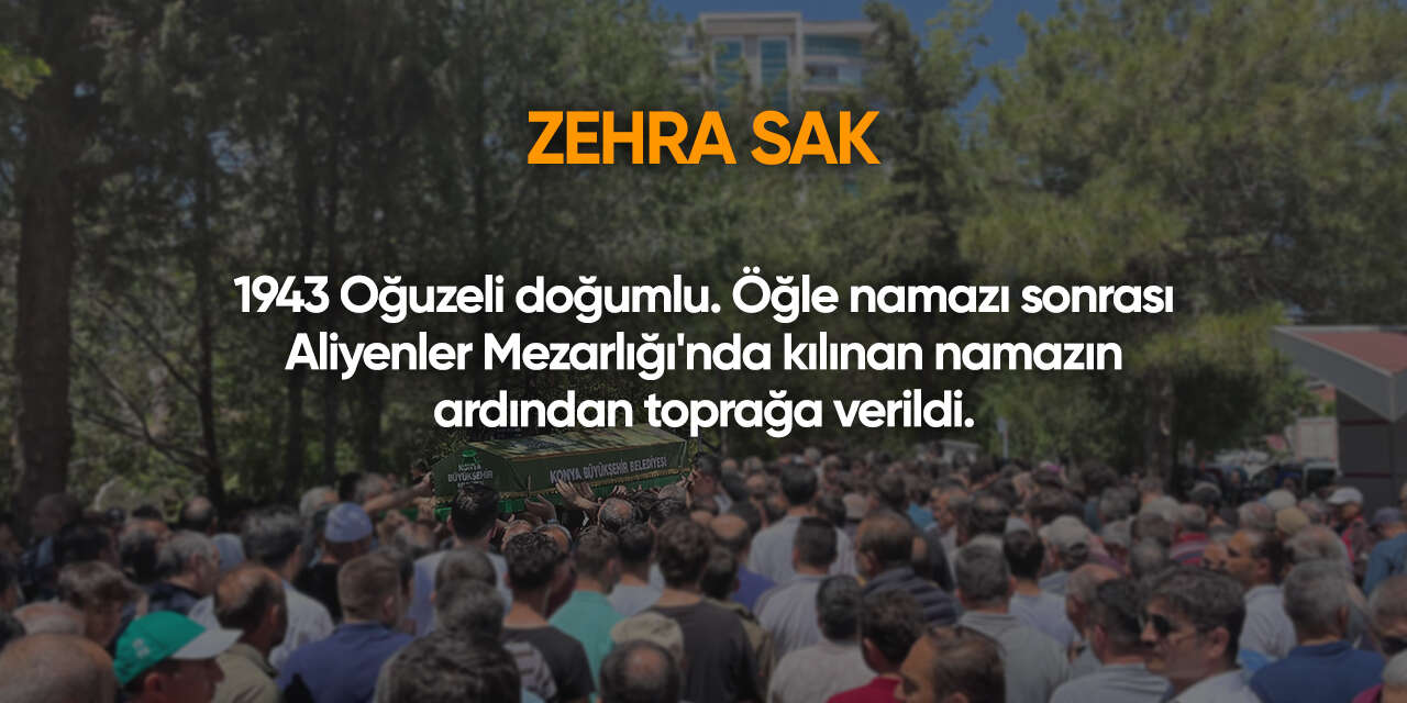 Konya'da bugün vefat edenler | 4 Ağustos 2026 15